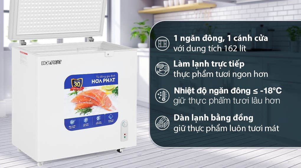 Ảnh Tủ đông Hòa Phát 162 Lít HPF AD6162