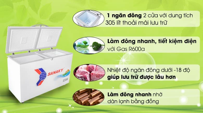 Ảnh Tủ đông Sanaky 305 lít VH-4099A1