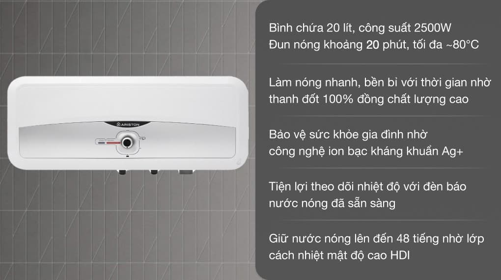 Ảnh Máy nước nóng gián tiếp Ariston 20 lít 2500W SL2 20 RS 2.5 FE