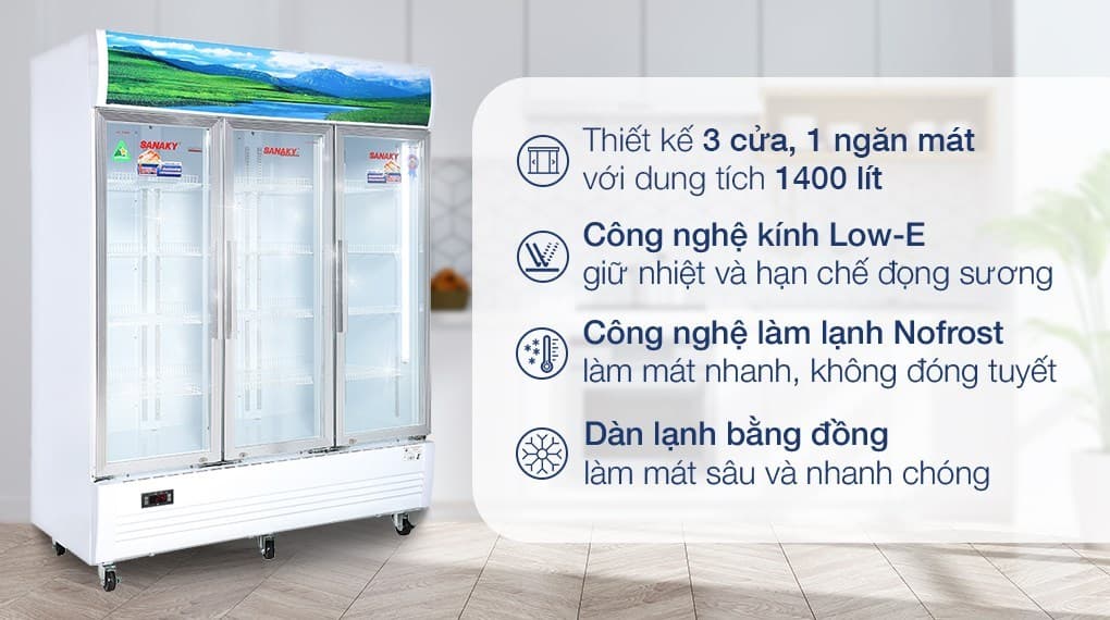 Ảnh Tủ mát Sanaky 1400 lít TM.VH1520HP