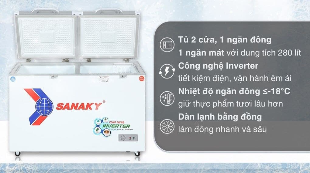 Ảnh Tủ đông Sanaky Inverter 280 lít TD.VH4099W4K