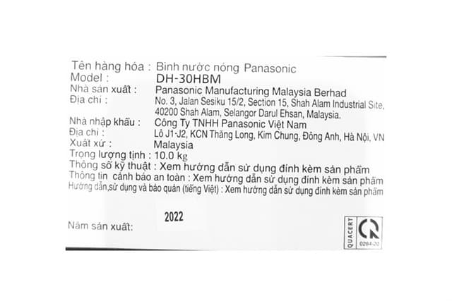 Ảnh Máy nước nóng gián tiếp Panasonic 30 lít DH-30HBMVW 4