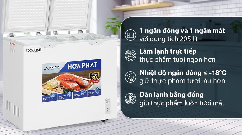 Ảnh Tủ đông Hòa Phát 205 Lít HPF BD6205
