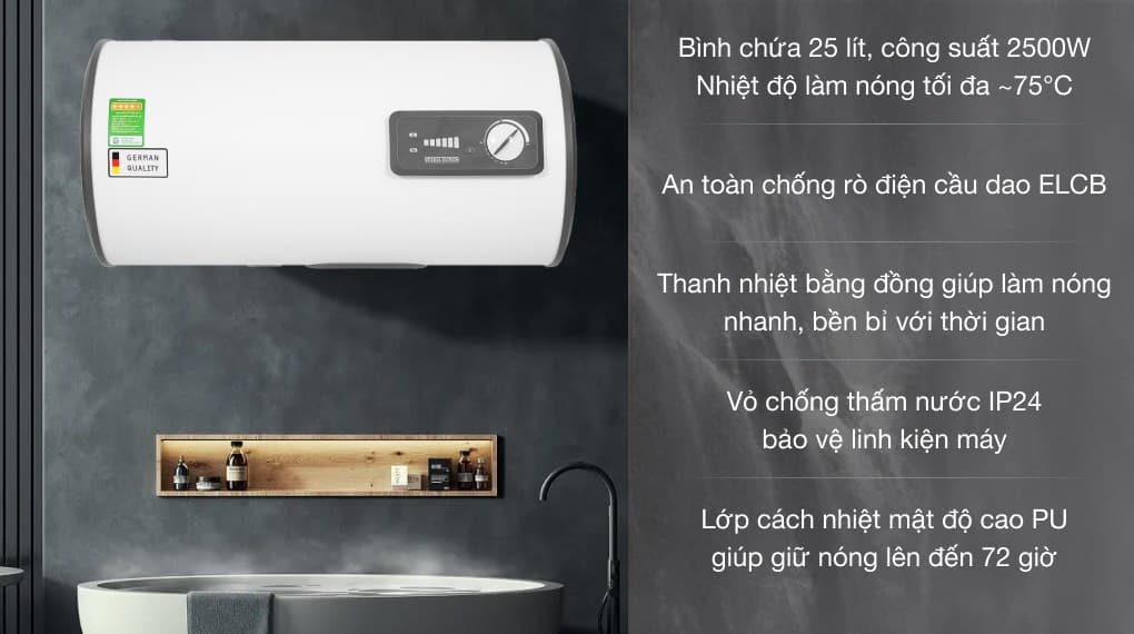Ảnh Máy nước nóng gián tiếp Stiebel Eltron 25 lít 2500W ESH 25 H Plus T-VN