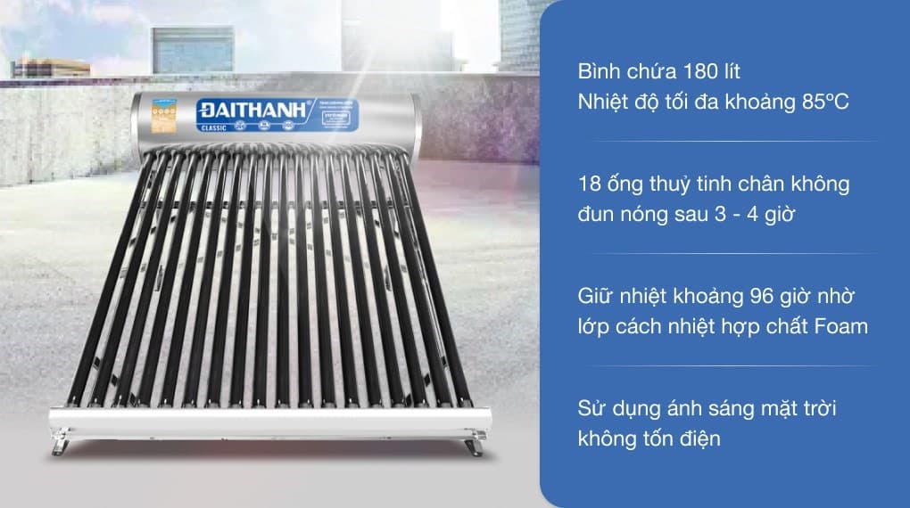 Ảnh Máy nước nóng năng lượng mặt trời Đại Thành 180 lít Classic 58-18