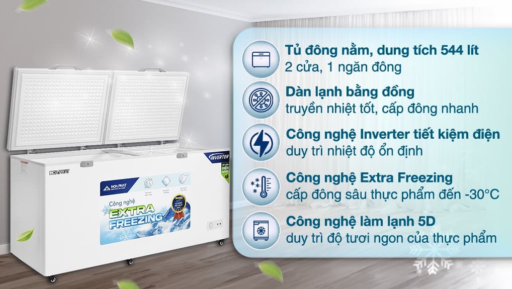 Ảnh Tủ đông Hòa Phát Inverter 544 lít HPF AD8544