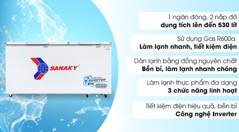 Ảnh Tủ đông Sanaky Inverter 530 lít VH-6699HY3