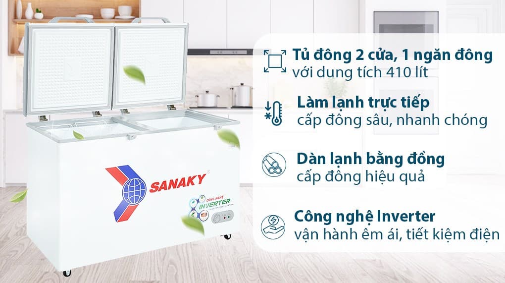 Ảnh Tủ đông Sanaky Inverter 410 lít VH-5699HY3