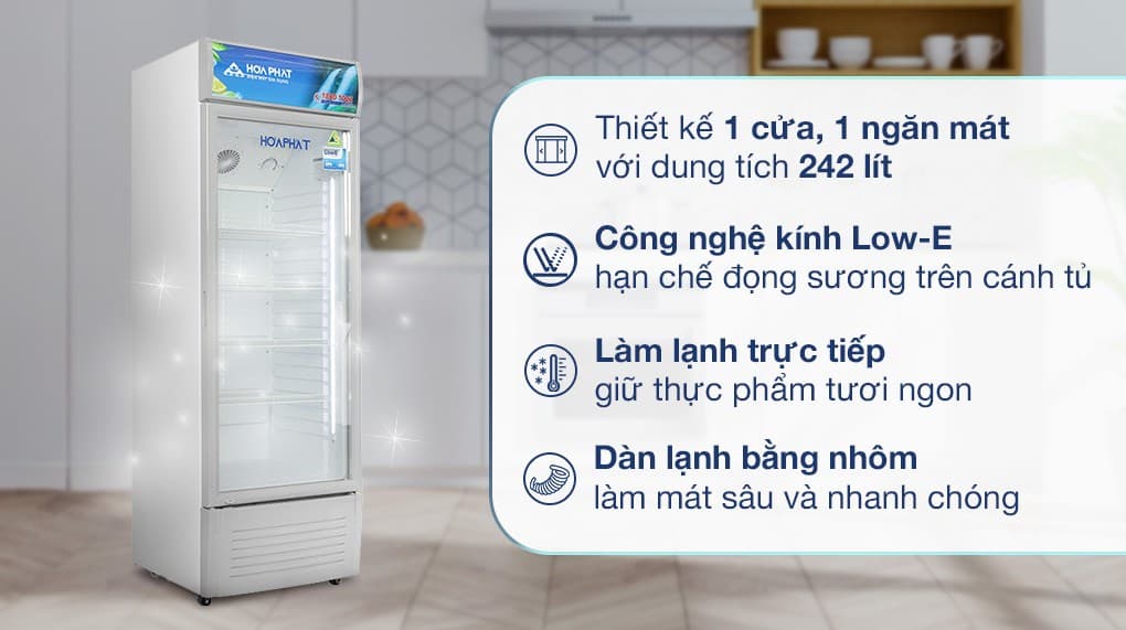 Ảnh Tủ mát Hoà Phát 242 lít HSR S6242