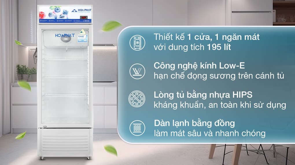 Ảnh Tủ mát Hoà Phát 195 lít HSR D6195