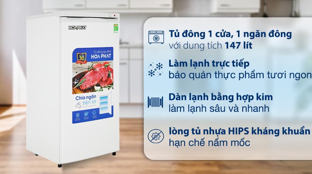 Ảnh Tủ đông đứng Hòa Phát 147 Lít HPF UAH6147