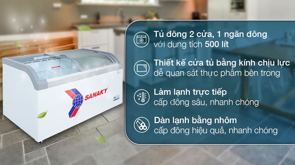 Ảnh Tủ đông Sanaky 500 lít VH-888KA