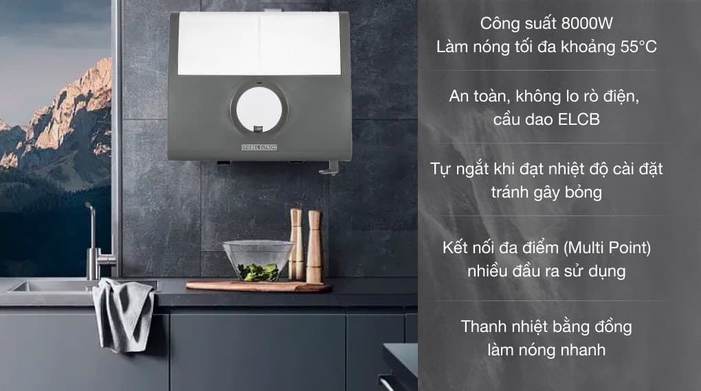 Ảnh Máy nước nóng trực tiếp đa điểm (Multi Point) Stiebel Eltron 8000W DDH 8 EC