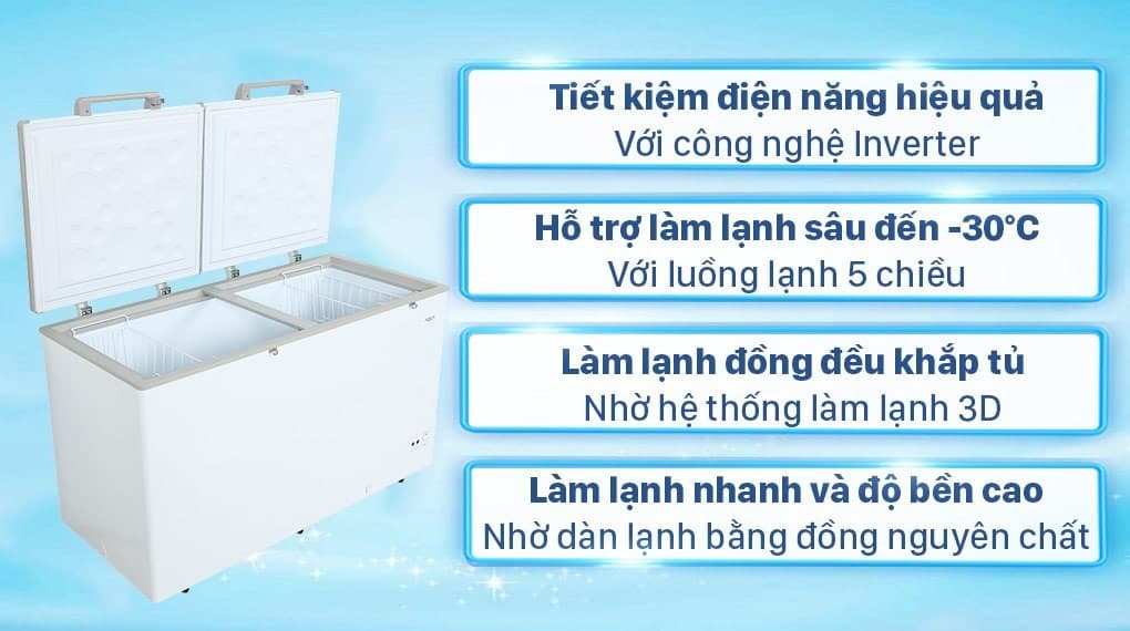 Ảnh Tủ đông Aqua Inverter 425 lít AQF-C5701E