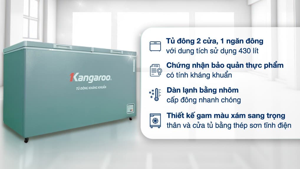 Ảnh Tủ đông Kangaroo 430 lít KG430G1N