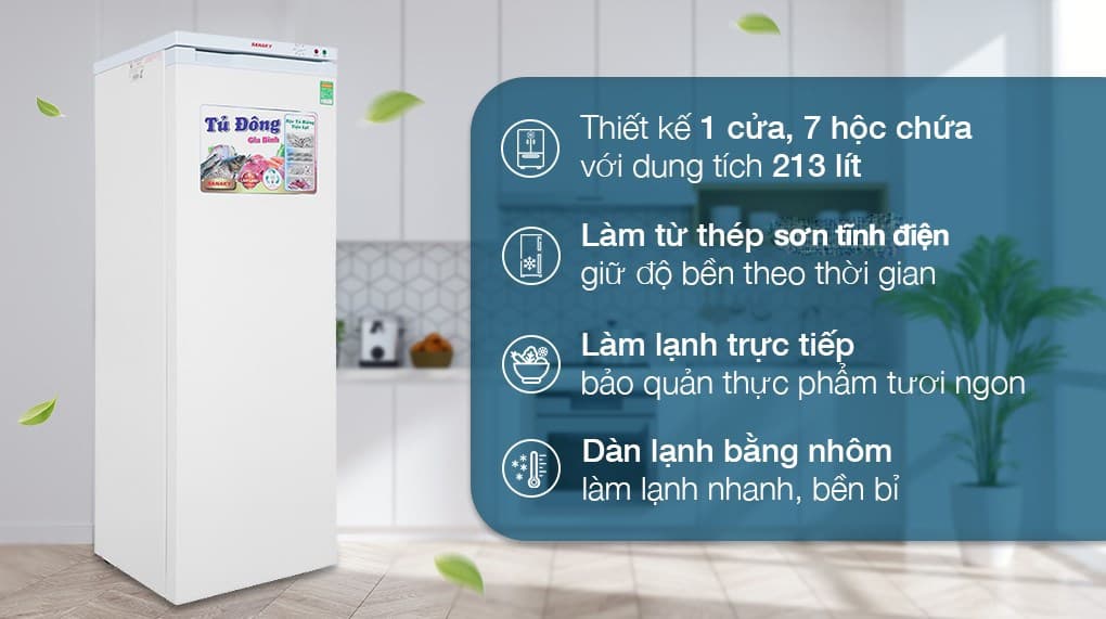 Ảnh Tủ đông Sanaky 213 lít TD.VH230VD