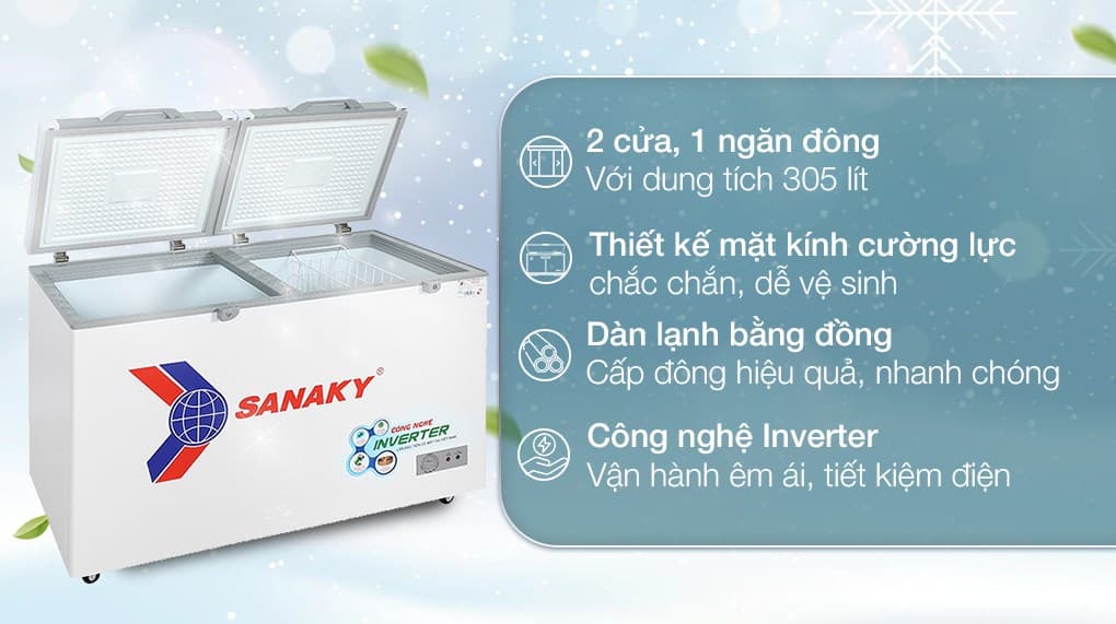 Ảnh Tủ đông Sanaky Inverter 305 lít TD.VH4099A4K