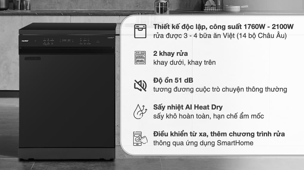 Ảnh Máy rửa chén độc lập Comfee CDWEF1401HB-W-VN