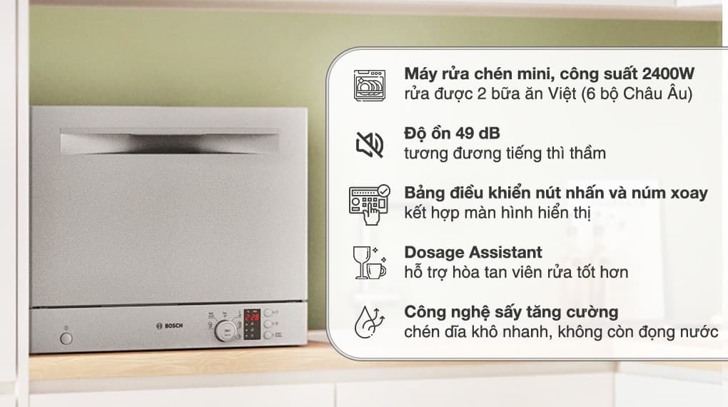 Ảnh Máy rửa chén mini Bosch SKS62E38EU