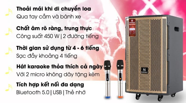 Ảnh Loa kéo Karaoke Nanomax S-1000 450W