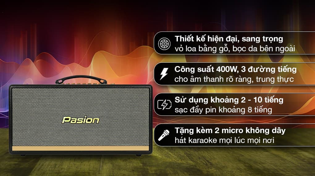 Ảnh Loa karaoke xách tay PASION 2 400W