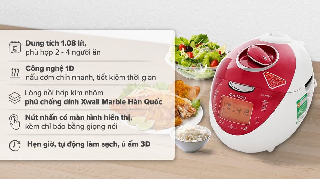 Ảnh Nồi cơm điện tử áp suất Cuckoo 1.08 lít CRP-N0601F