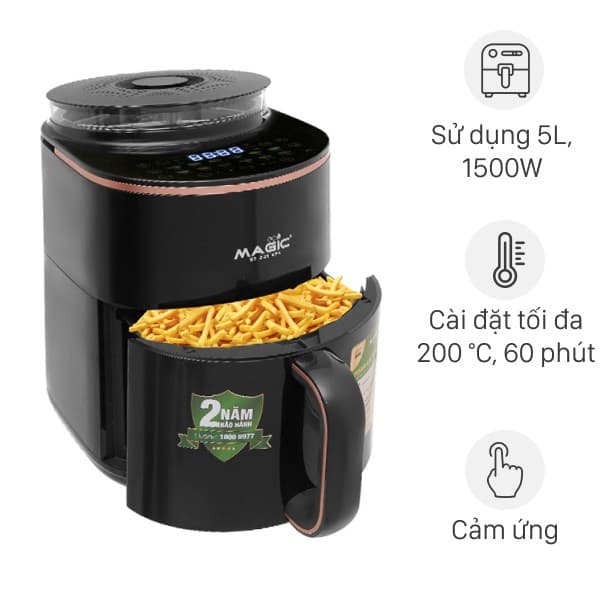 Nồi chiên không dầu kết hợp hấp Magic Eco S05 5 lít