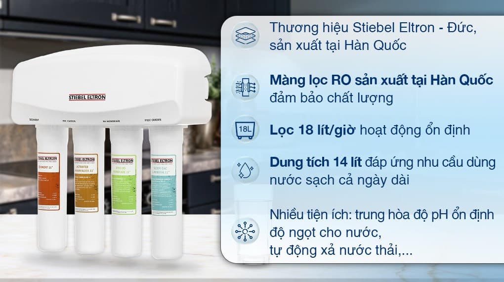 Ảnh Máy lọc nước RO Stiebel Eltron Glacier 4 lõi