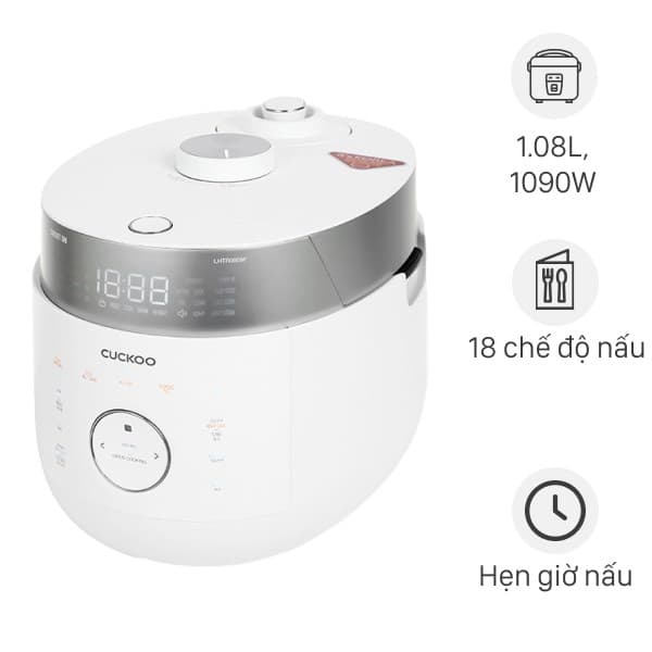 Nồi cơm áp suất cao tần Cuckoo 1.08 lít CRP-LHTR0609F/WHSIVNCV