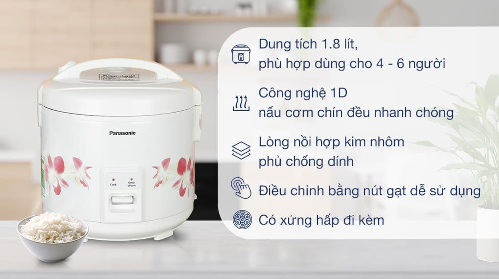 Ảnh Nồi cơm nắp gài Panasonic 1.8 lít SR-MVN18FRAX