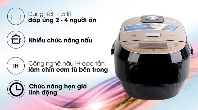 Ảnh Nồi cơm cao tần Midea 1.5 lít MB-HS4007