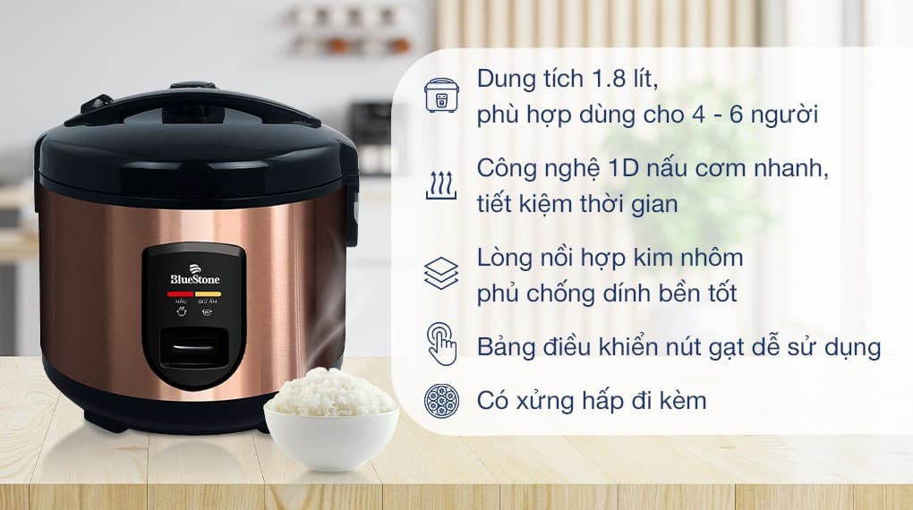 Ảnh Nồi cơm nắp gài BlueStone 1.8 lít RCB-5520