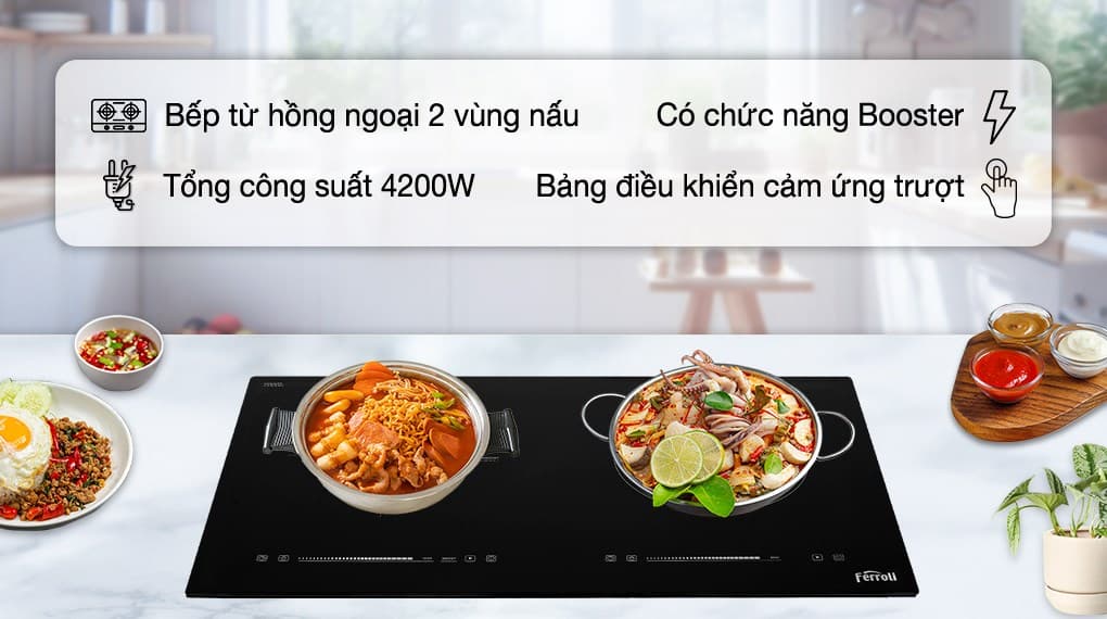 Ảnh Bếp từ hồng ngoại lắp âm Ferroli IC4200DD