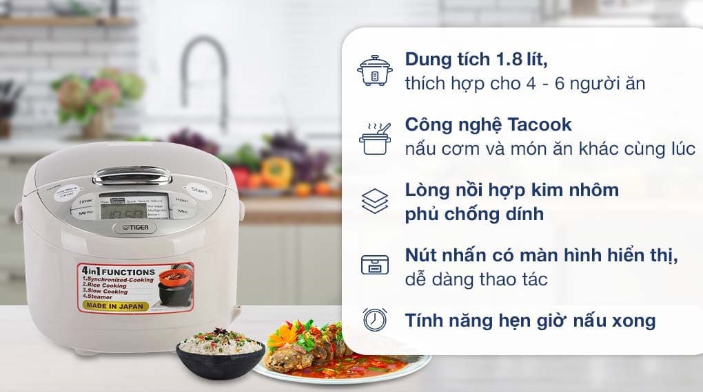 Ảnh Nồi cơm điện tử Tiger 1.8 lít JAX-S18W