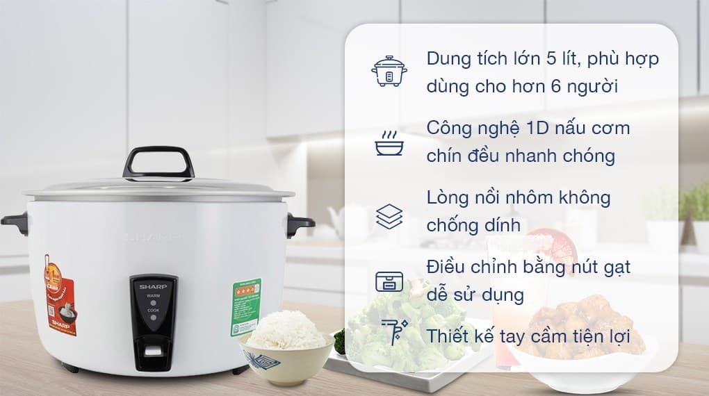 Ảnh Nồi cơm nắp rời Sharp 5 lít KSH-D55V