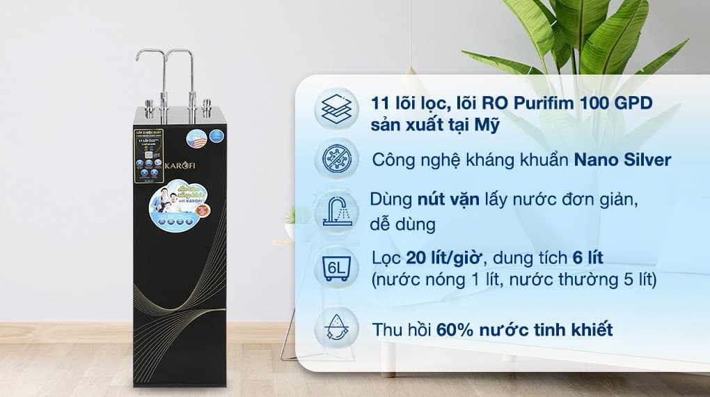 Ảnh Máy lọc nước RO nóng nguội Karofi KAH-X29 11 lõi