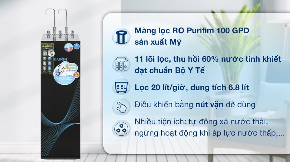 Ảnh Máy lọc nước RO nóng nguội lạnh Karofi KAD-X56 11 lõi