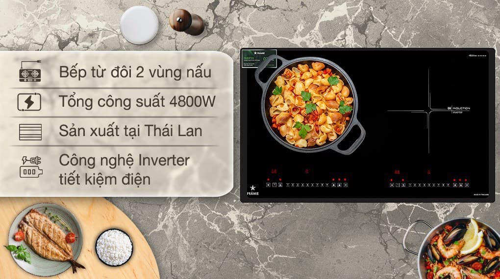 Ảnh Bếp từ đôi lắp âm Pramie PRTH-A2