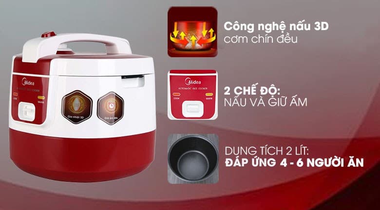 Ảnh Nồi cơm nắp gài Midea 2 lít MR-SM2061
