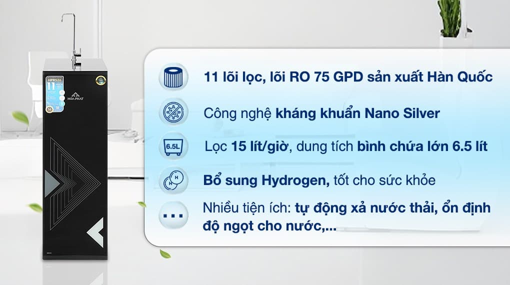 Ảnh Máy lọc nước RO Hòa Phát HPR526 11 lõi