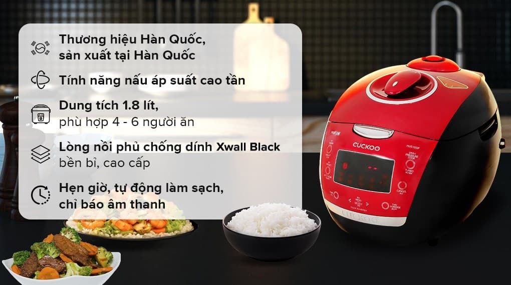 Ảnh Nồi cơm áp suất cao tần Cuckoo 1.8 lít CRP-HUS1000F