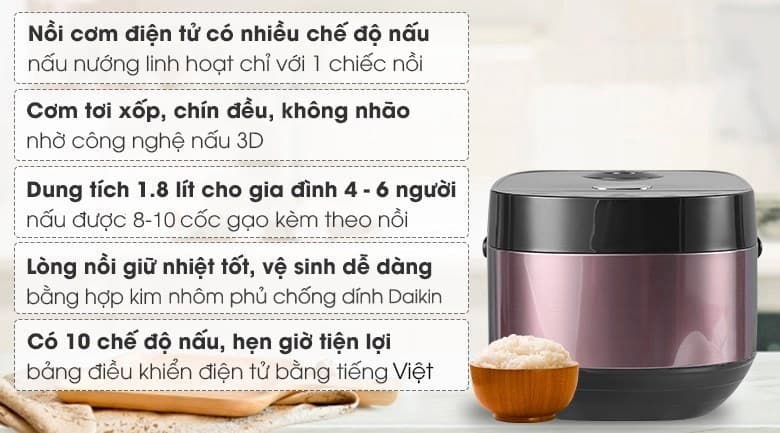 Ảnh Nồi cơm điện tử AVA 1.8 lít TP40-CT01E