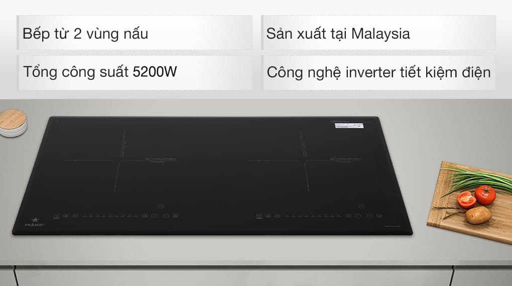 Ảnh Bếp từ đôi lắp âm Pramie 2208