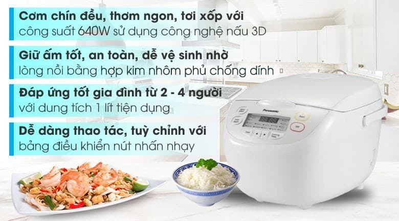 Ảnh Nồi cơm điện tử Panasonic 1 lít SR-CL108WRA