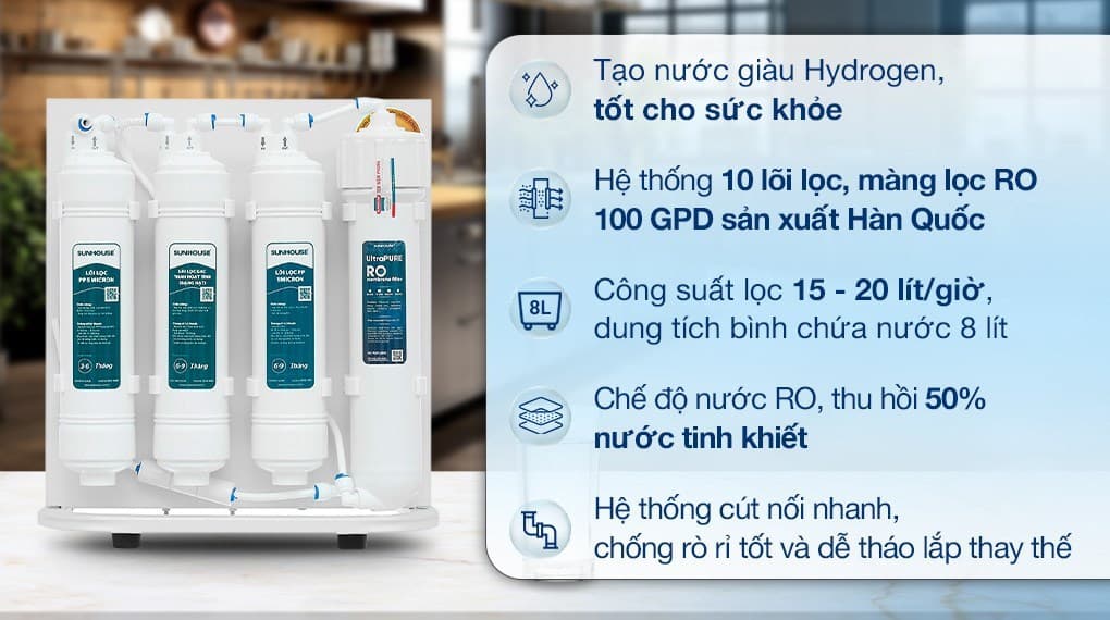 Ảnh Máy lọc nước RO Sunhouse SHA8201KV 10 lõi