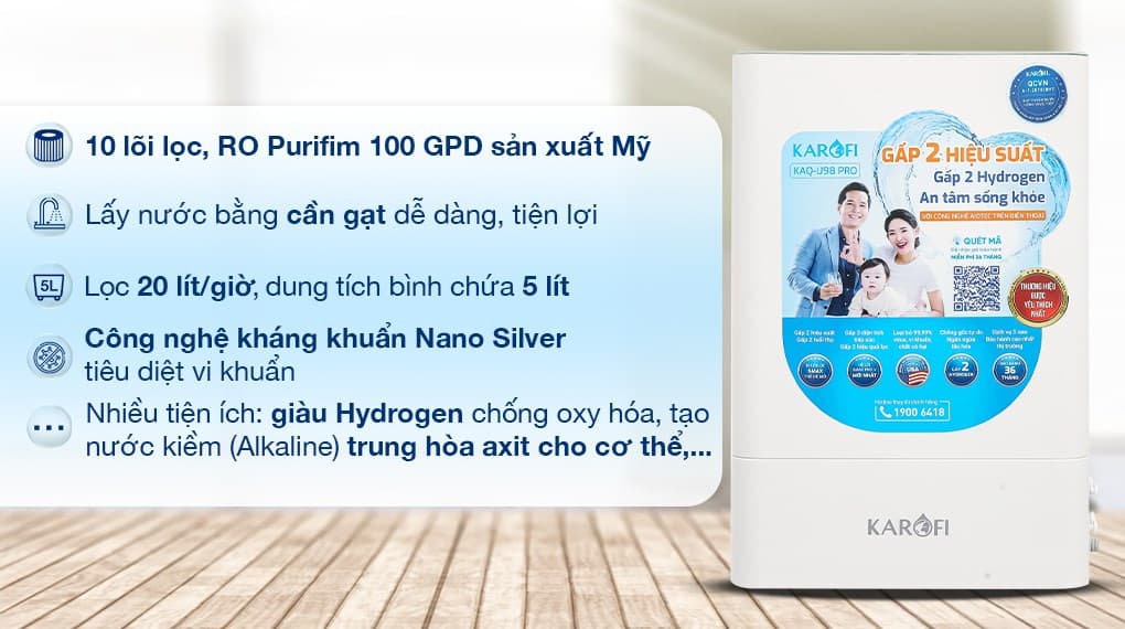 Ảnh Máy lọc nước RO Karofi KAQ-U98 Pro 10 lõi