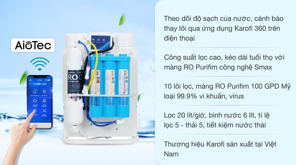 Ảnh Máy lọc nước RO Karofi KAQ-U95 10 lõi
