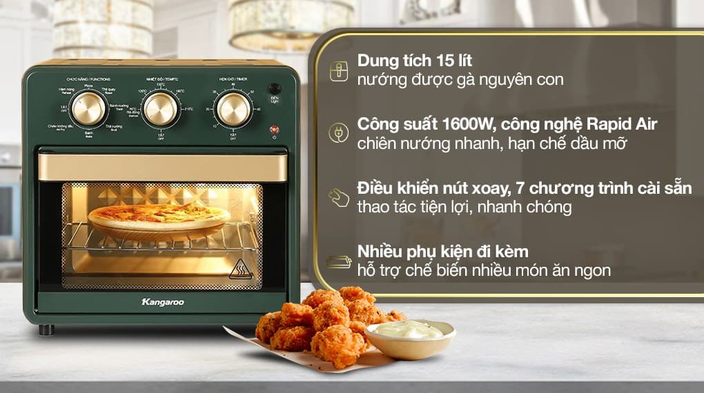 Ảnh Lò chiên không dầu Kangaroo KG15AF2A 15 lít