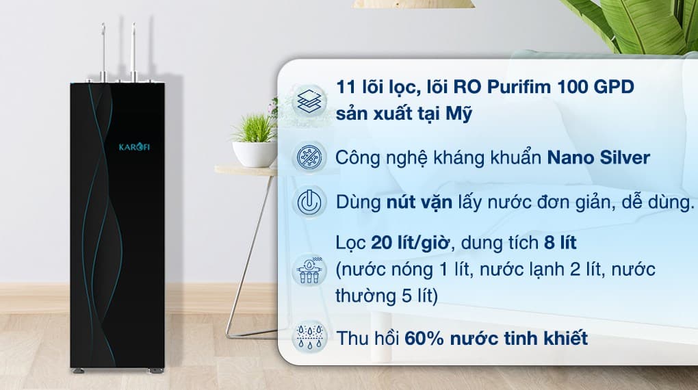 Ảnh Máy lọc nước RO nóng nguội lạnh Karofi KAD-X68 11 lõi