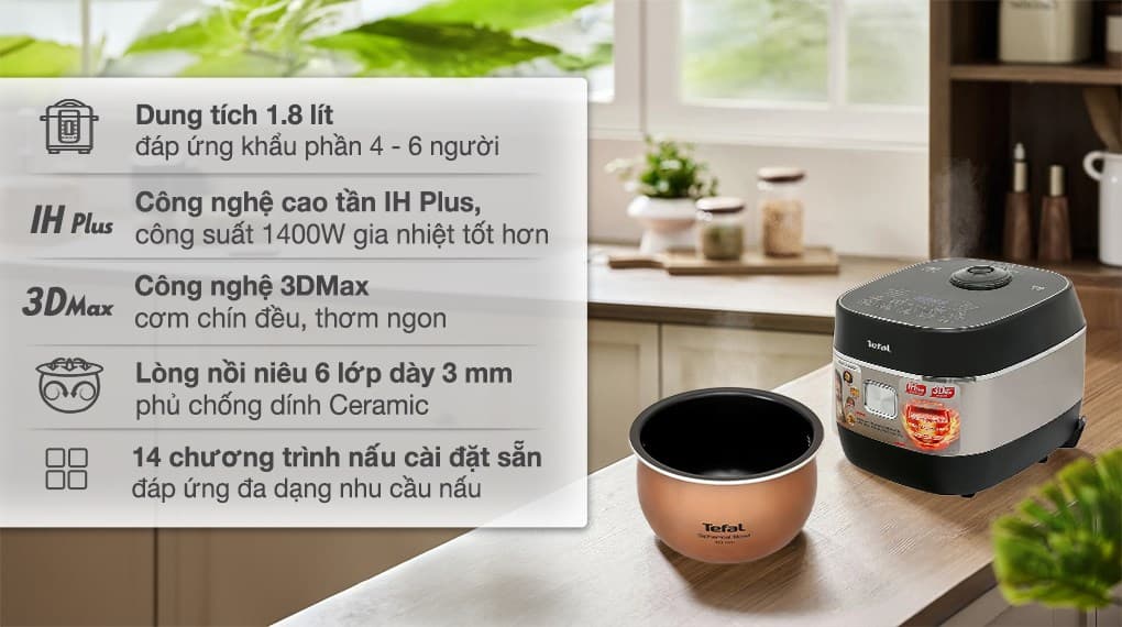 Ảnh Nồi cơm cao tần Tefal Rice Master Max 1.8 lít RK819868